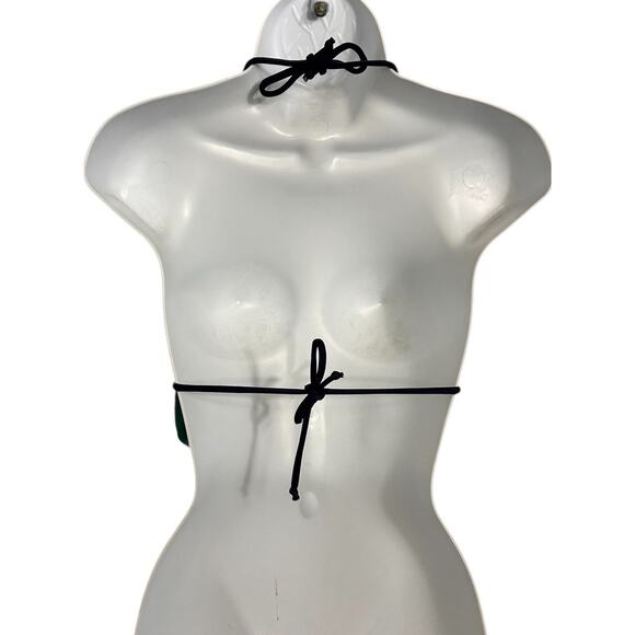 Toque d' Sol Red and Blue Bikini Top Sz M Patriotic Triangle Swimwear Ties New - Picture 4 of 5